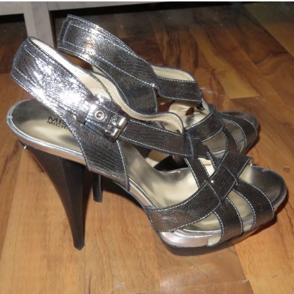 MICHAEL Michael Kors Niki Cross Strap Heels, 9